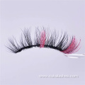 full strip pink sparkle fake eyelashes with glitter